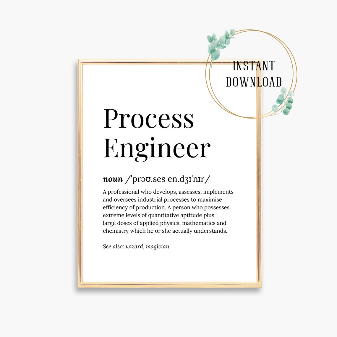 Process Engineer Definition Industrial Efficiency Expert Poster - Image 3