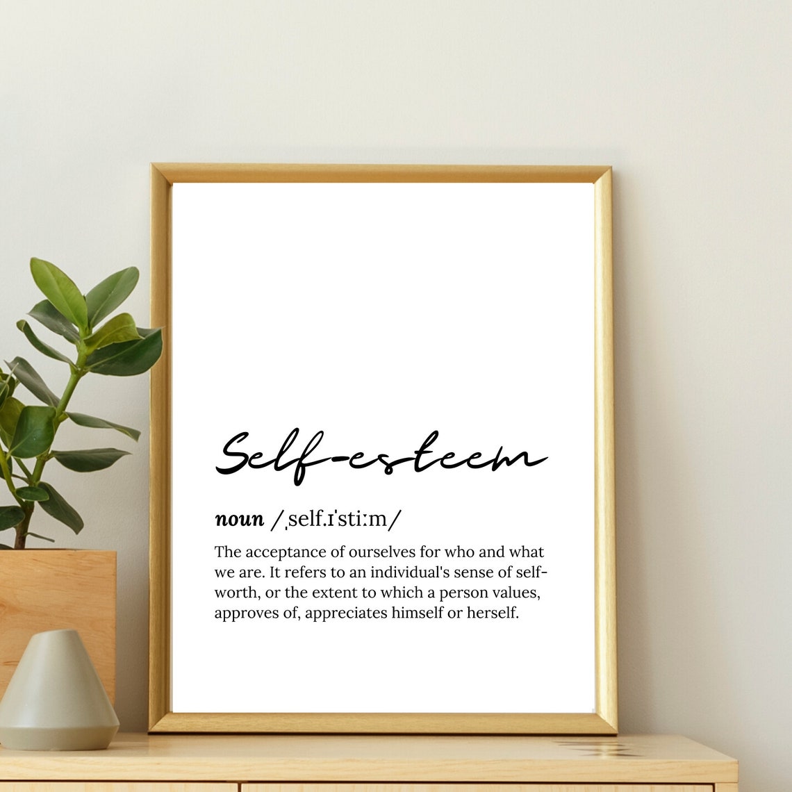 Self-Esteem Dictionary Definition Script Font Inspirational Poster - Image 2