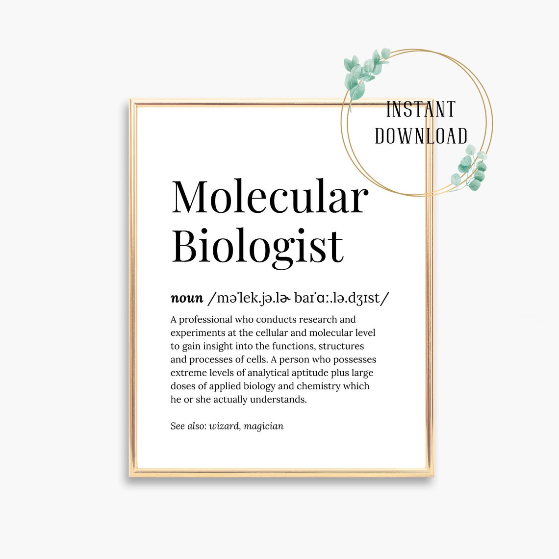 Molecular Biologist Definition Dictionary Serif Funny Wizard Poster - Image 3
