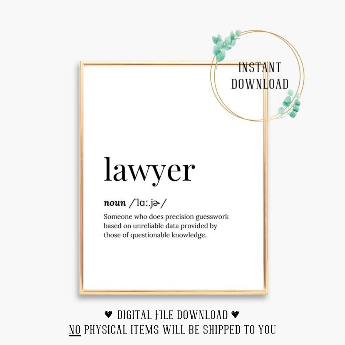 Lawyer Funny Definition Precision Guesswork Quote Gift Poster