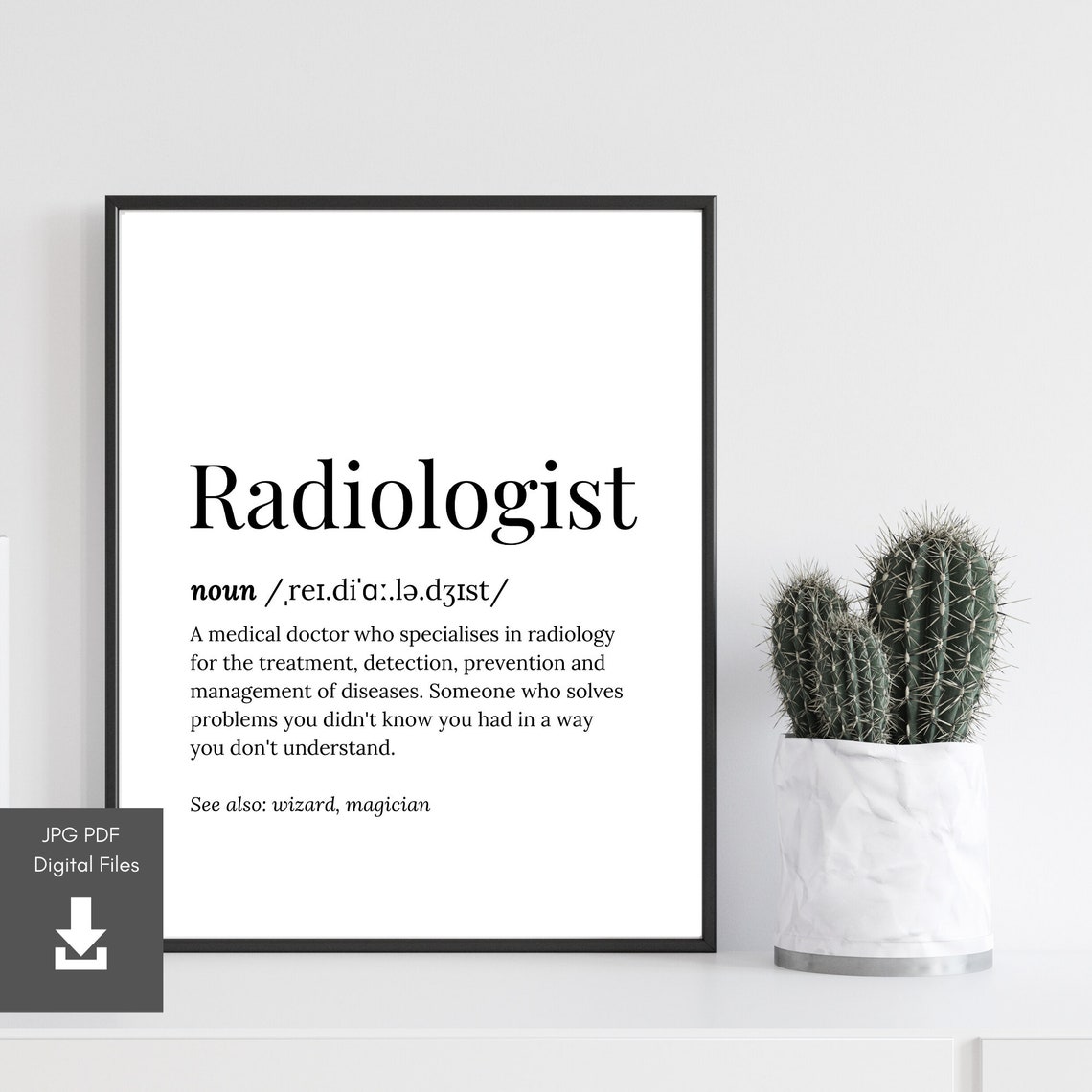 Radiologist Definition Dictionary Typography Style Gift Poster - Image 3