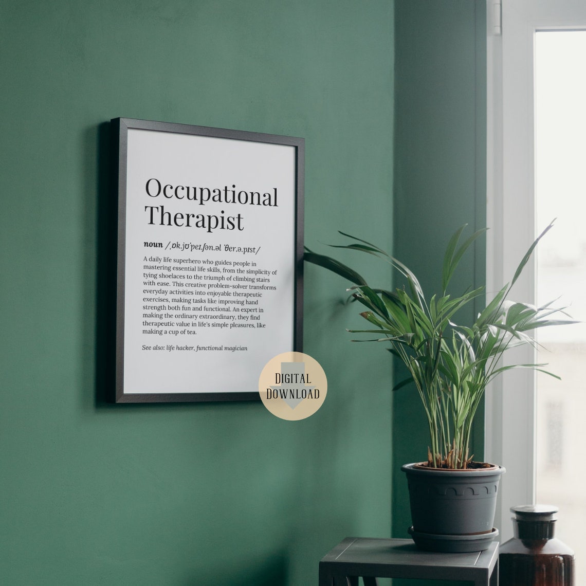Occupational Therapist Definition Dictionary Typography Poster - Image 2