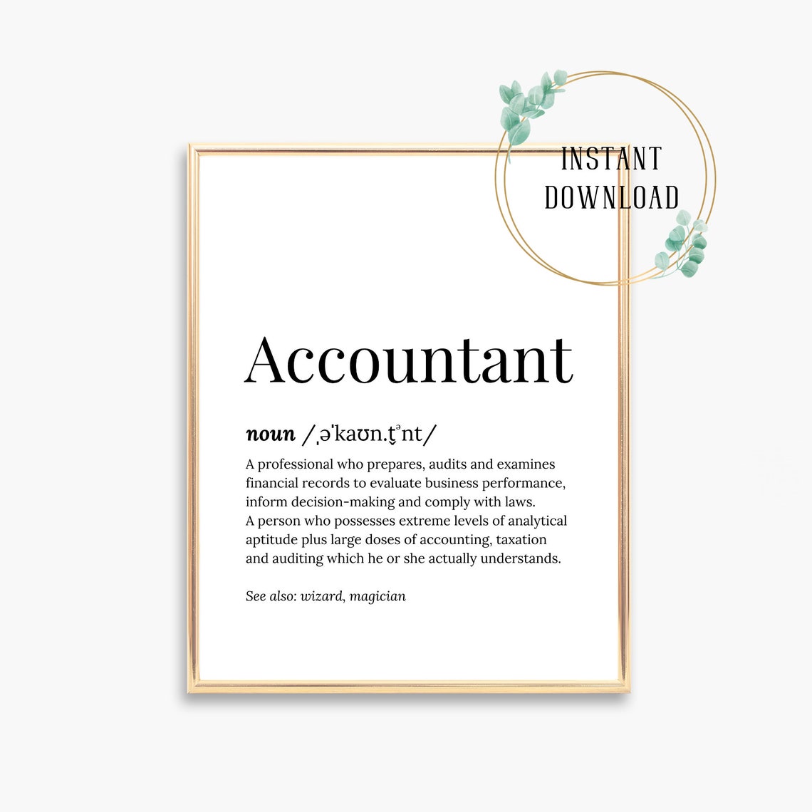 Accountant Definition Dictionary Serif Funny Wizard Poster Gift - Image 3
