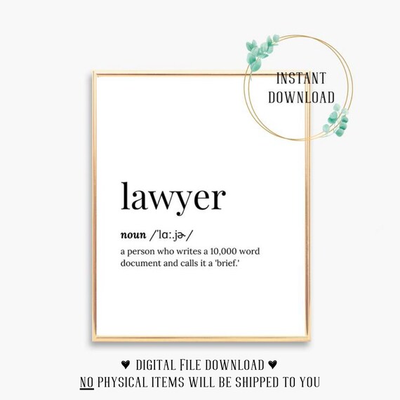Lawyer Birthday Card Lawyer Office Decor Lawyer Wall Art Wife Of Lawyer Quote Funny Lawyer Gift Funny Lawyer Art Print Poster Presents Print