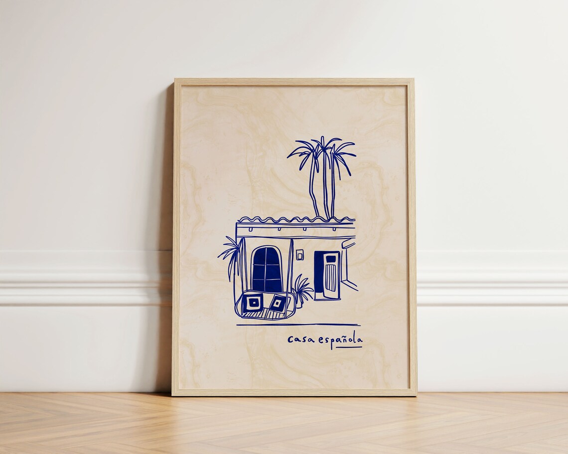 Casa Espanol Ink Bleed Style Spanish Retro Art Print