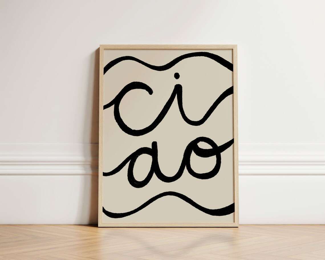 Ciao Minimal French Typography Art Print