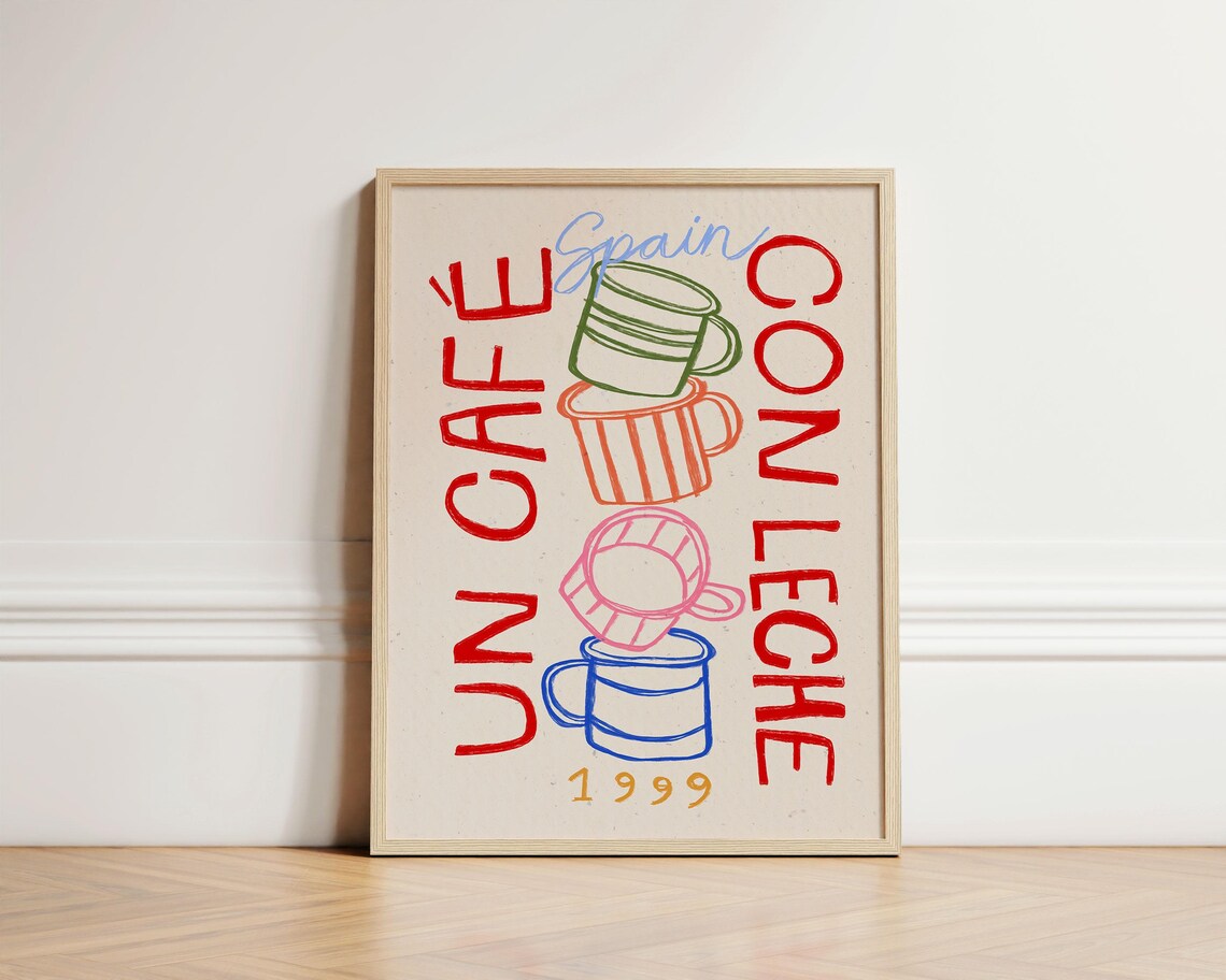 Un Cafe Con Leche Kitchen Wall Art Print