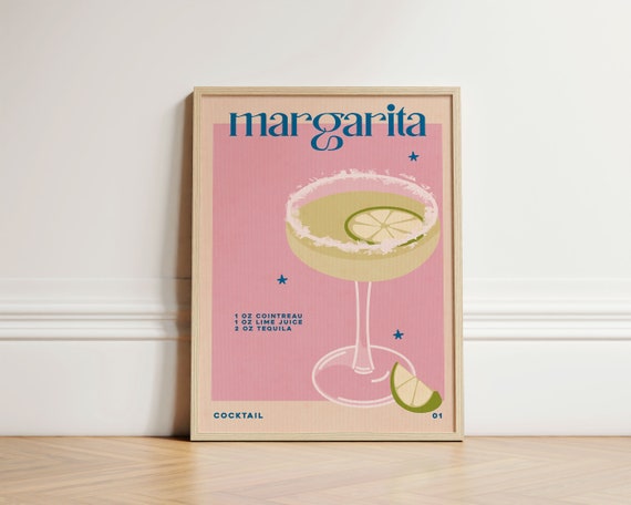 Margarita Retro Drink Bar Art Print