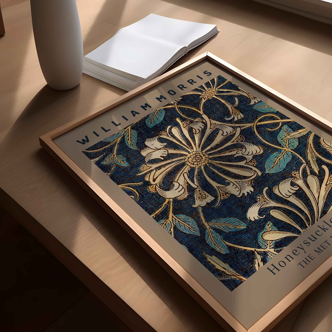 William Morris Art Nouveau Textile Poster, Vintage