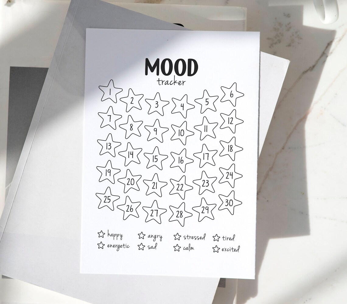 Mood Tracker For Kids Feelings Chart Art Print