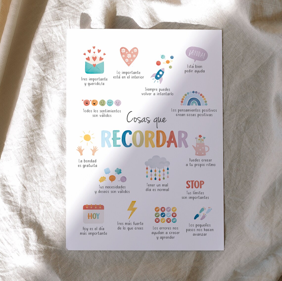 Spanish Things To Remember Therapy Office Art Print - Image 4