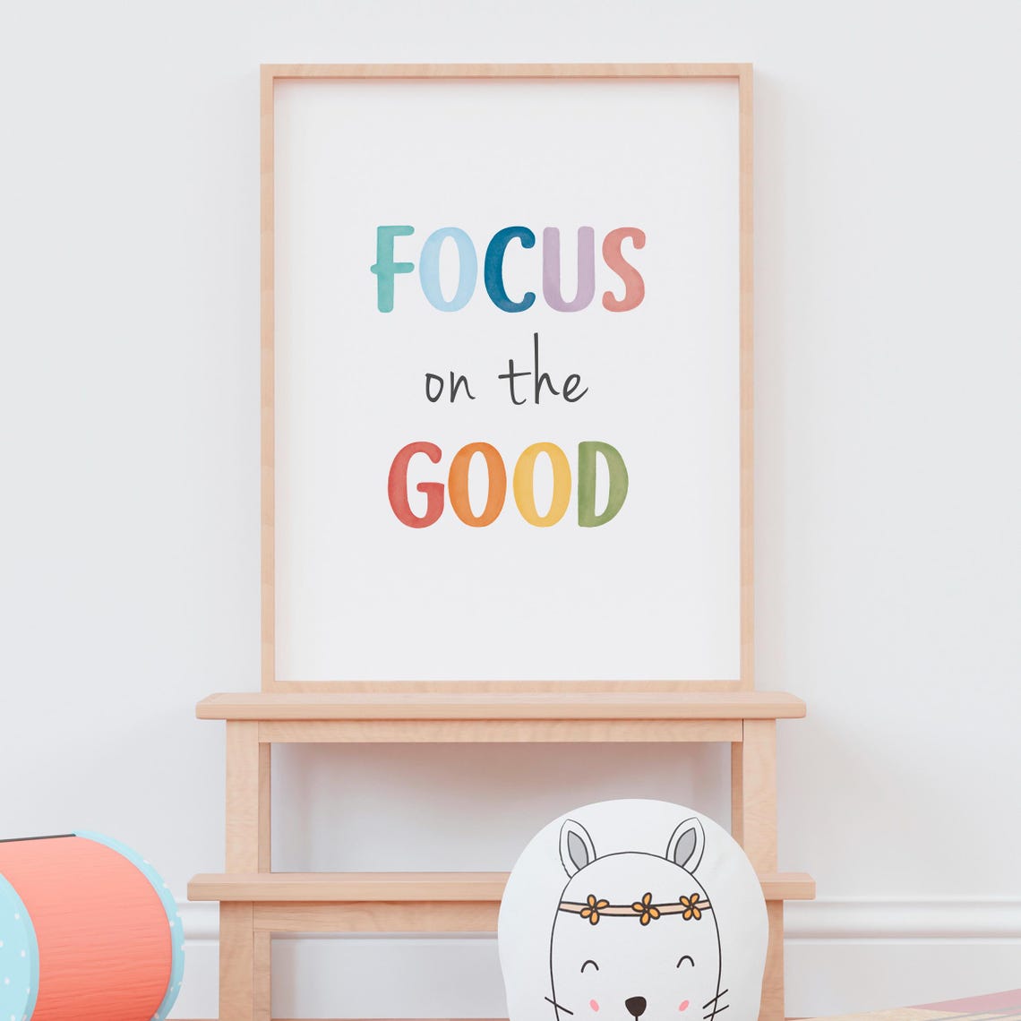 Focus On The Good Watercolor Positivity Quote Mindful Home Poster - Image 5