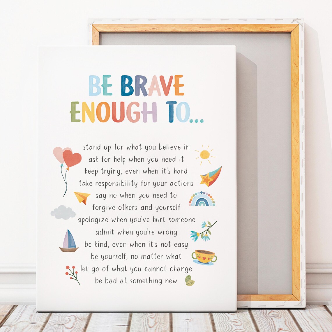 Be Brave Enough Positive Affirmations Art Print - Image 4