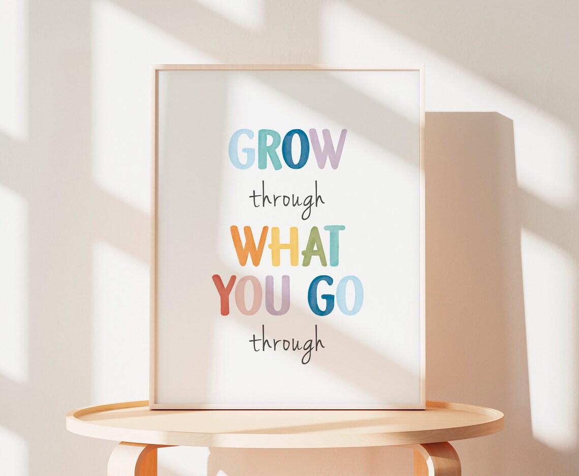 Grow Through What You Go Through Mental Health Poster - Image 3