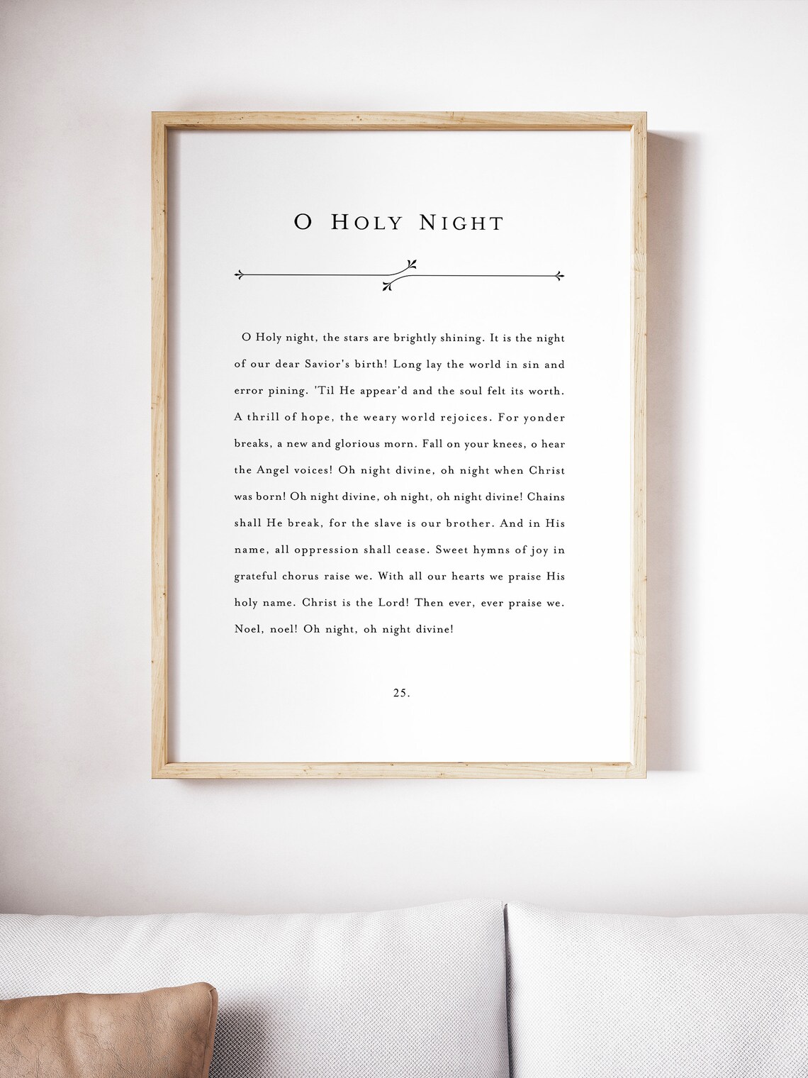 O Holy Night Christmas Carol Lyrics Vintage Book Page Art Poster - Image 2