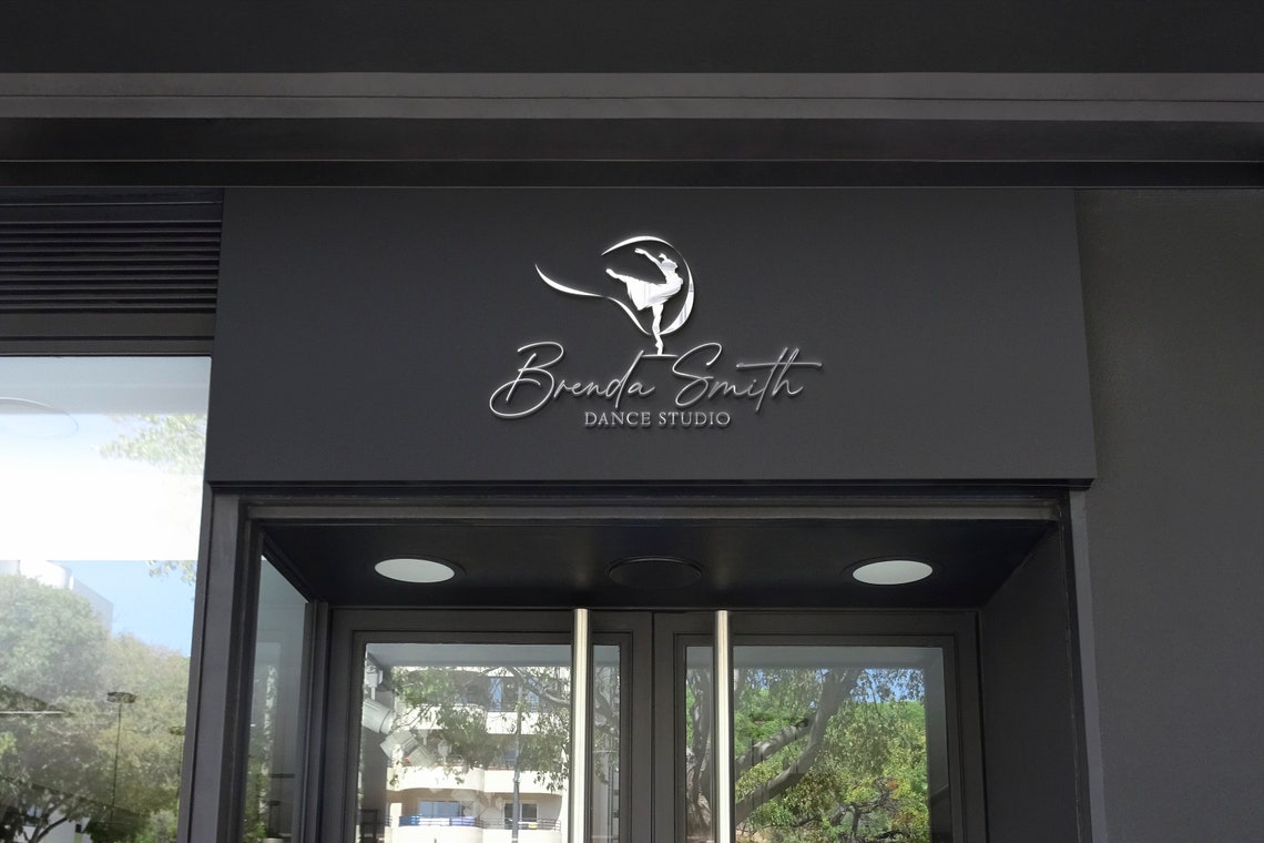 Personalized Brenda Smith Dance Studio Gold Ballerina Logo Art Poster - Image 2