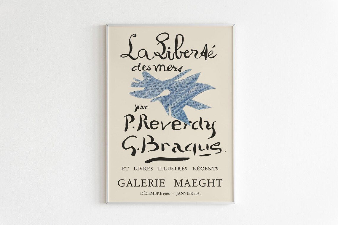La Liberte Vintage Exhibition Poster, Georges Braque - Image 3
