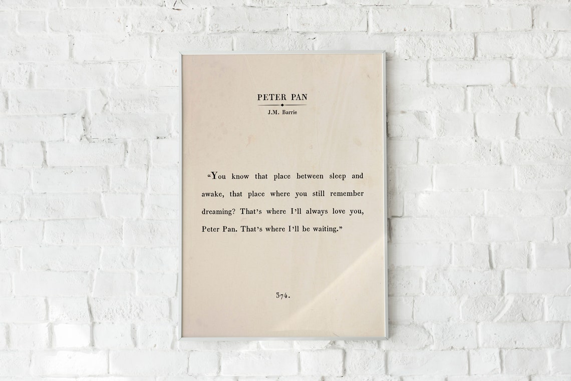 Peter Pan Vintage Book Page Art Print - Image 2