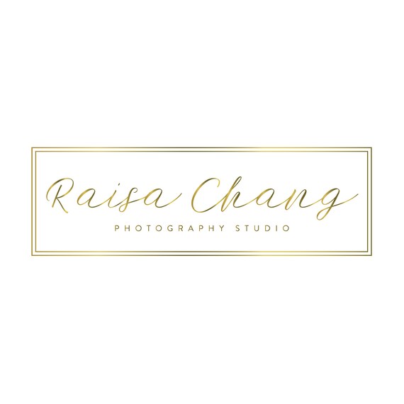 Premade Logo Gold Script Calligraphy Logo Geometric Logo Photography Logo Hair Salon Logo Boutique Logo Beauty Salon Spa Makeup Artist Logo