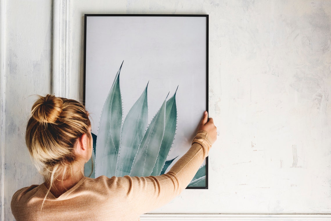 Agave Leaves Desert Succulent Minimalist Botanical Photo Poster - Image 2