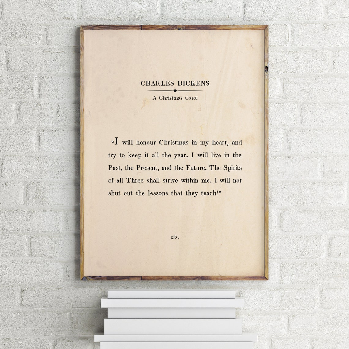 Charles Dickens A Christmas Carol Quote Vintage Book Page Wall Art - Image 2
