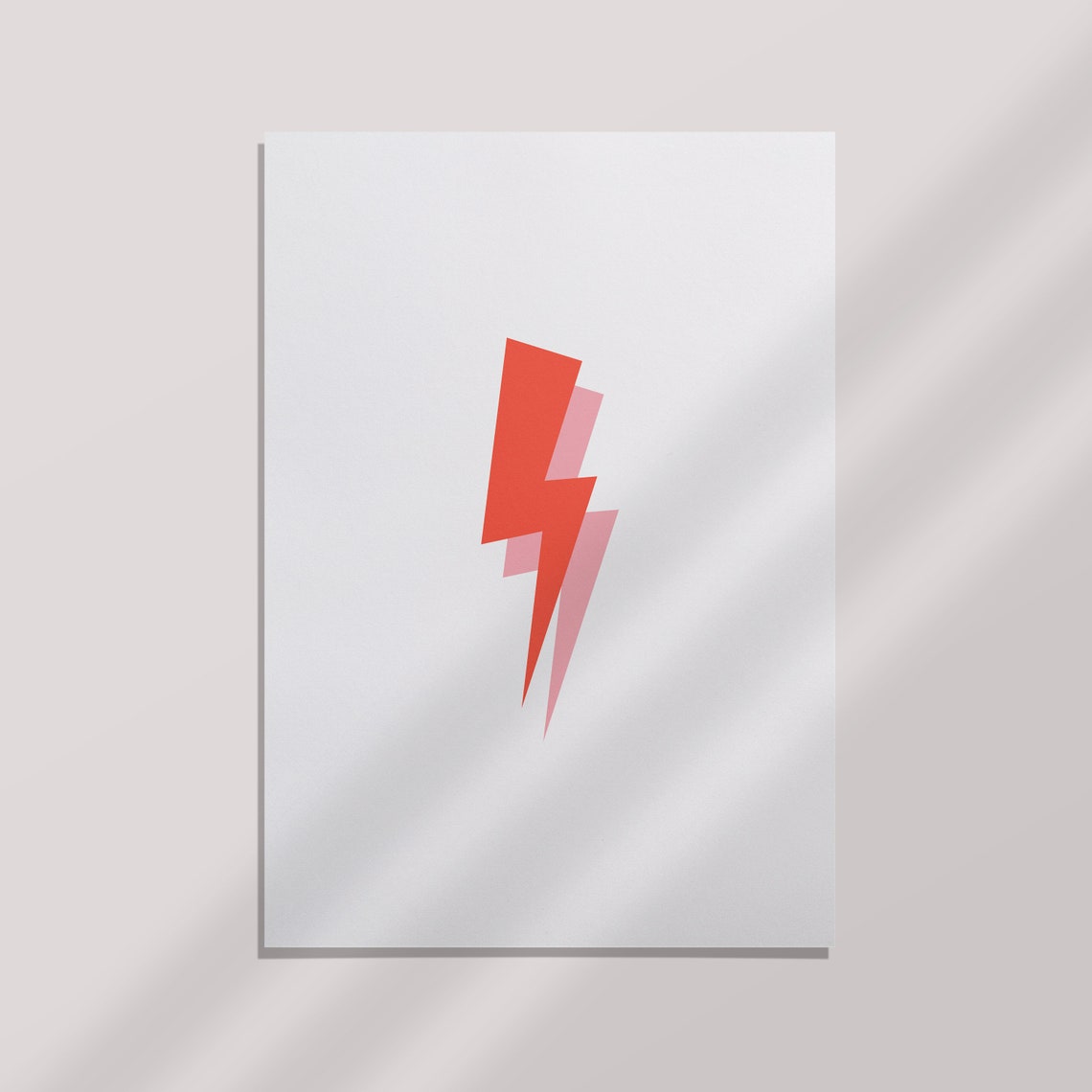 Red Pink Lightning Bolt Pop Art Minimalist Graphic Trendy Poster - Image 2