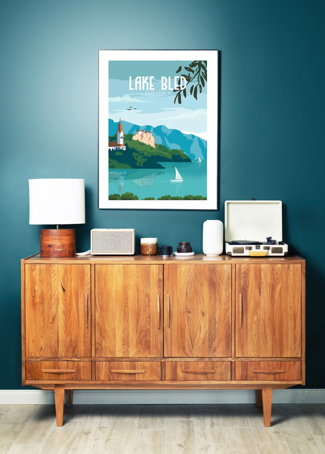 Lake Bled Slovenia Travel Poster, Retro Wall Art - Image 2