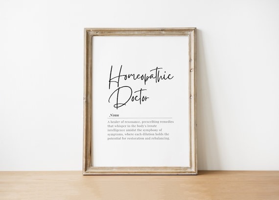 Homeopathic Doctor Definition Typography Alternative Medicine Gift Wall Print