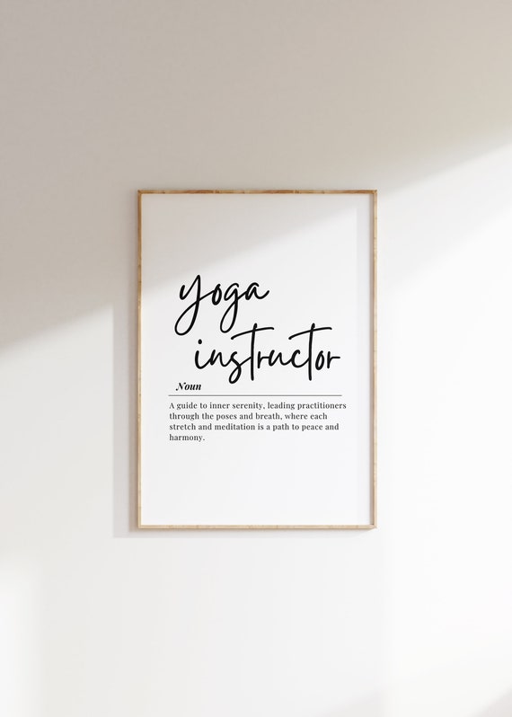 Yoga Instructor Gift Definition Print Thank You Quote Appreciation Instant