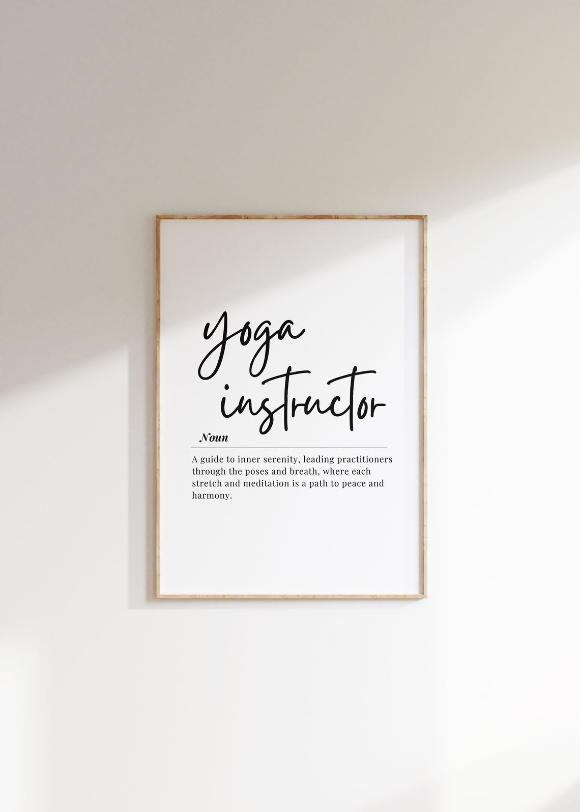 Yoga Instructor Gift Definition Print Thank You Quote Appreciation Instant