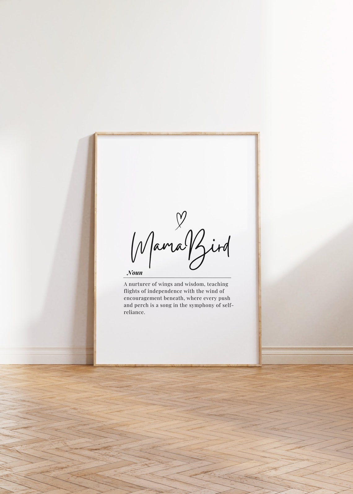Mama Bird Definition Calligraphy Heart Mothers Day Gift Poster