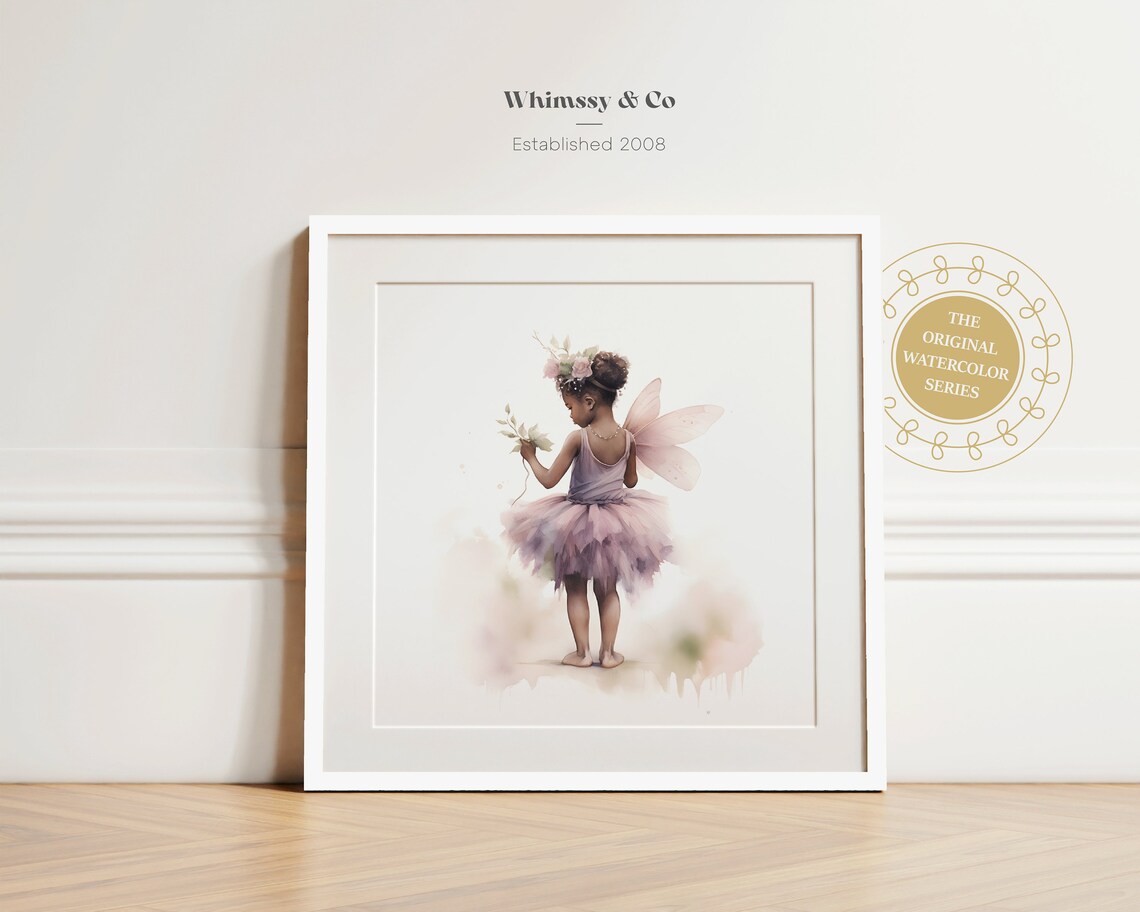 African Princess Fairy Art for Girls, Nursery Decor
