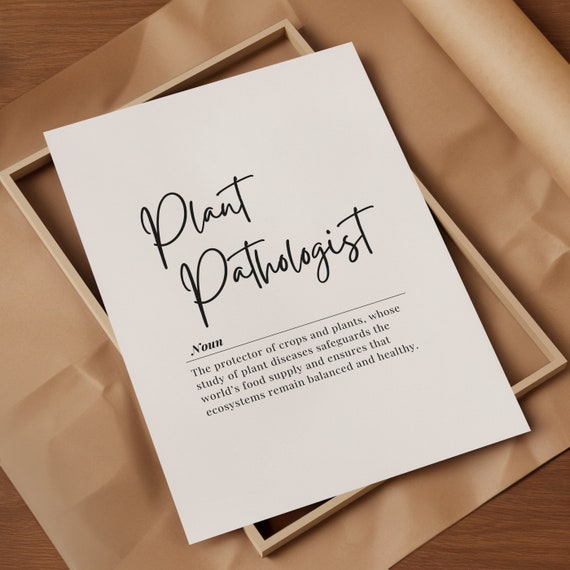 Plant Pathologist Definition Wall Art Botanical Science Print Scientist Poster Greenery Decor