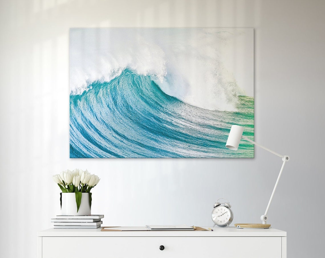 Wave Curl, Beach Ocean Wave Art Print