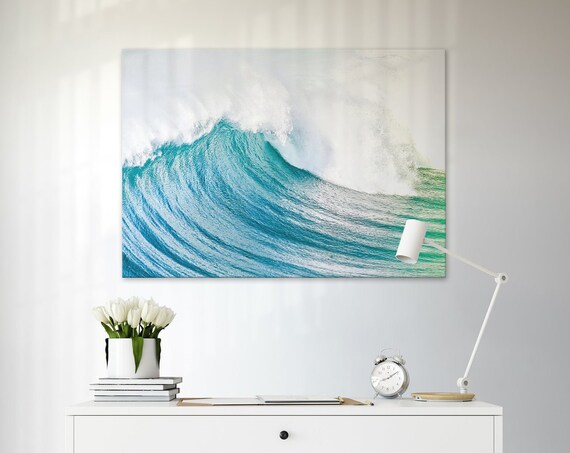 Wave Curl, Beach Ocean Wave Art Print