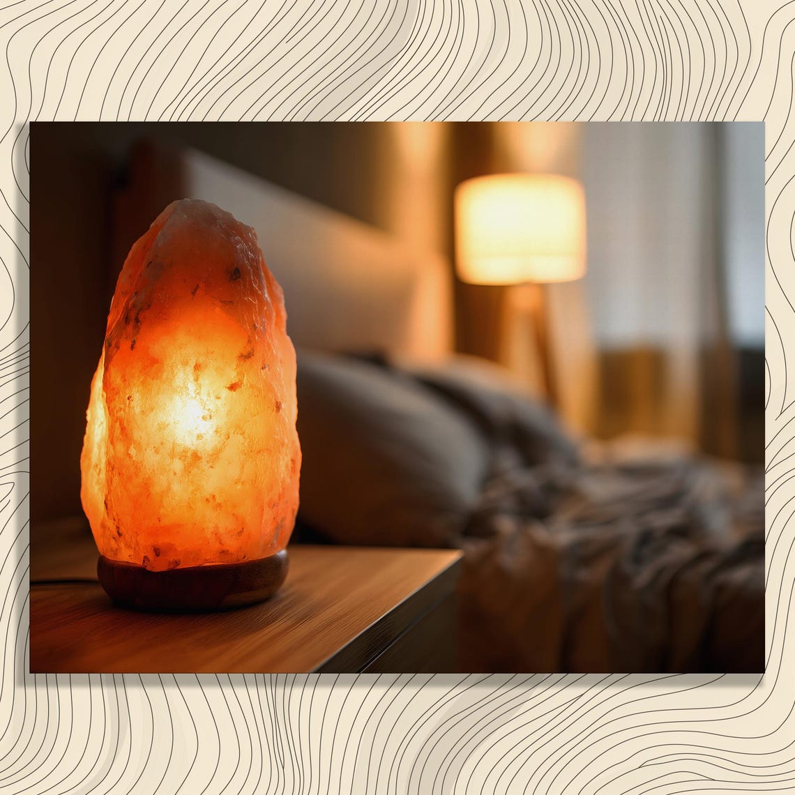 Himalayan Salt Lamp Warm Glow Cozy Bedroom Wellness Art Poster