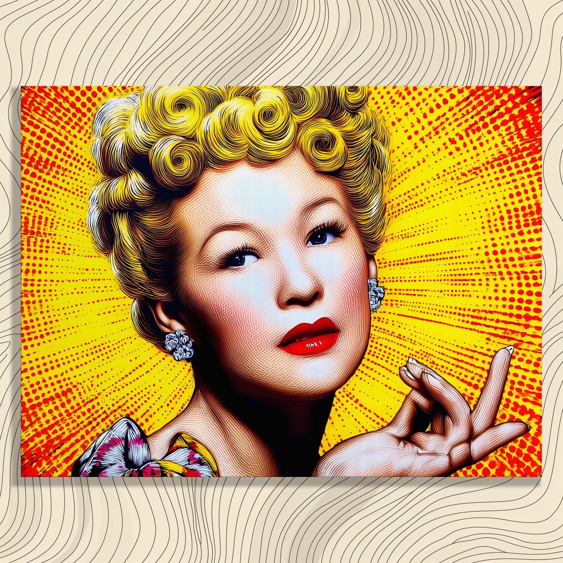 Retro Pop Art Blonde Woman Portrait Bold Vintage Wall Poster
