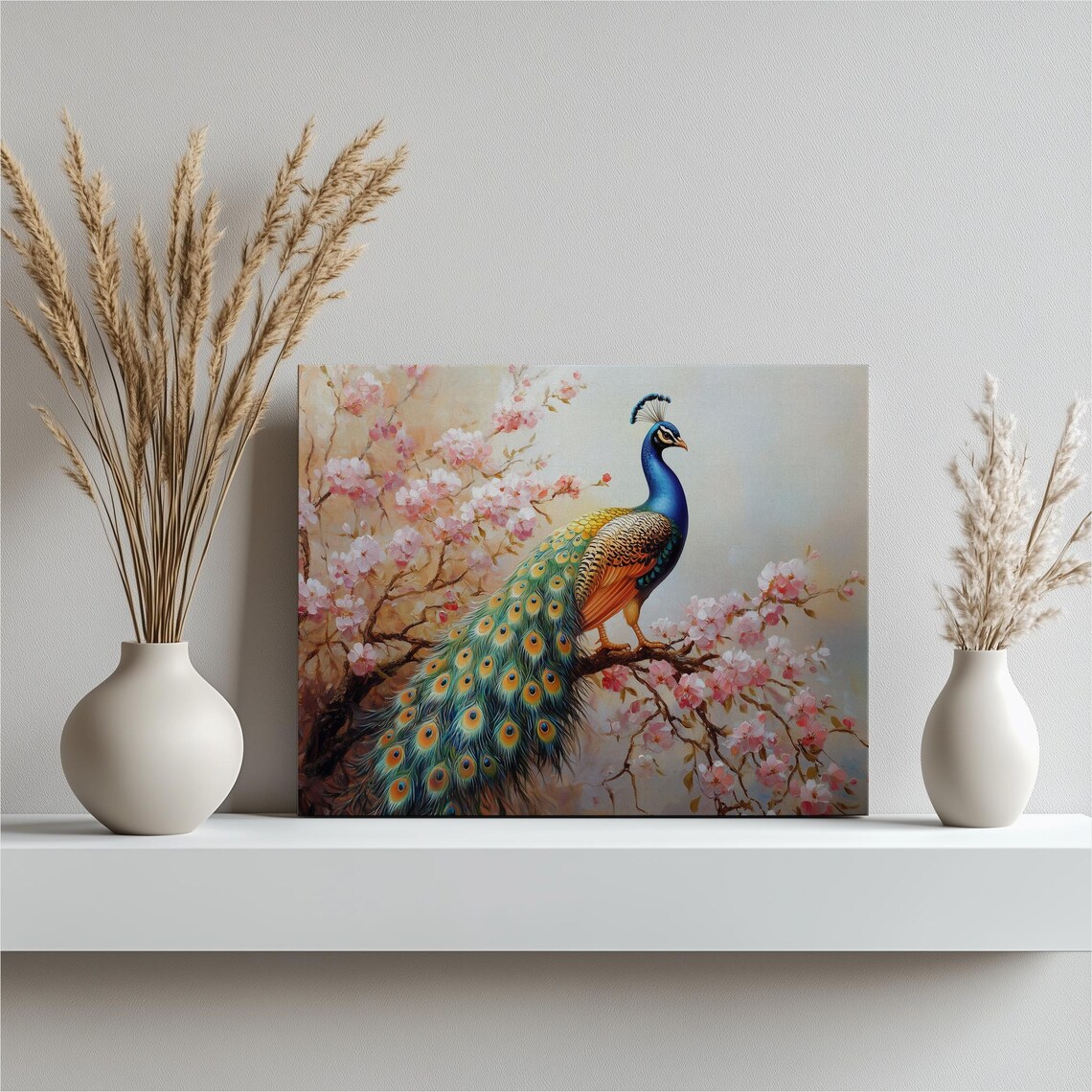 Vibrant Resplendent Quetzal Perched Among Tropical Flowers Art Poster