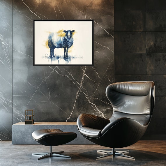Cute Sheep Canvas Wall Art Rustic Farmhouse Decor Animal Nursery Photography Print Pastoral Home Decoration Baby Room