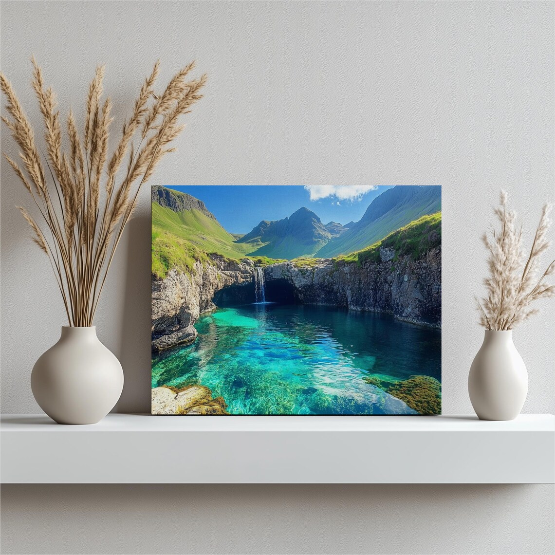 Skye Fairy Pools Landscape Art Print, Scotland