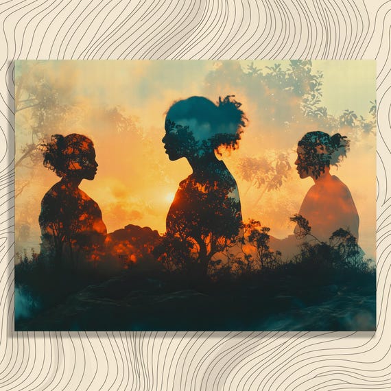 Sunset Silhouette Canvas Wall Art Abstract Nature Landscape Print Decor Painting Gift For Enthusiasts And Lovers Home