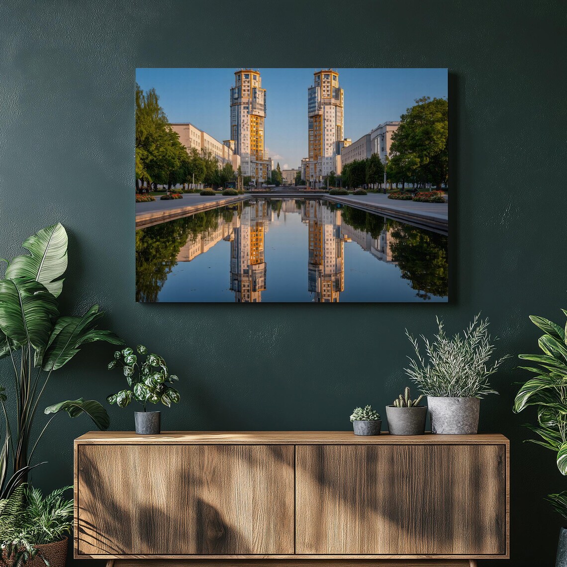Modern Architecture Canvas Wall Art Urban Reflection Skyline Print Abstract Cityscape Design Minimalist Photography Gift Decor