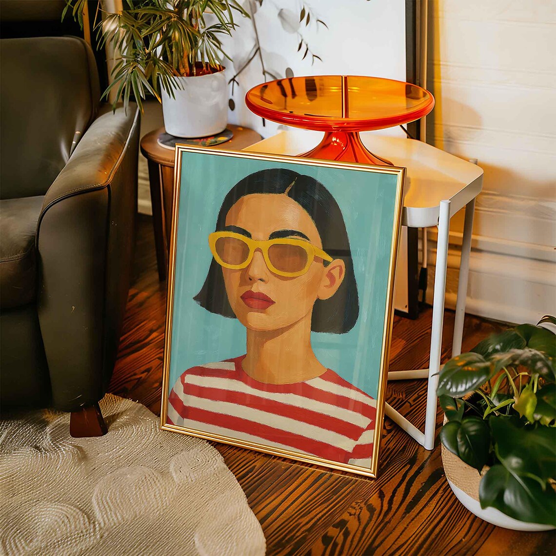 Bold Fashion Woman Portrait, Retro Editorial Illustration - Image 3