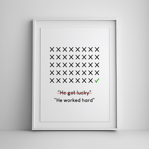 Inspirational Quotes Work Hard Wall Art Quote Prints Motivational Poster He Worked Office Decor
