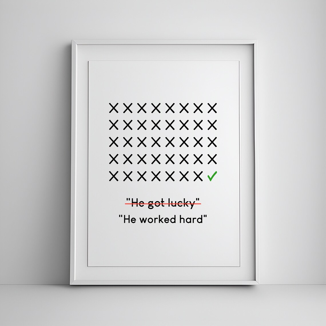 Inspirational Quotes Work Hard Wall Art Quote Prints Motivational Poster He Worked Office Decor