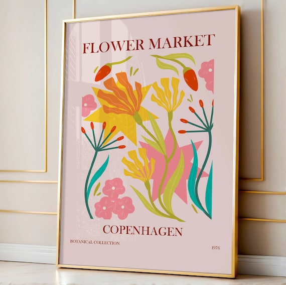Flower Market Boho Art Bedroom Wall Decor Living Room Print Botanical Prints Exhibition Posters Floral