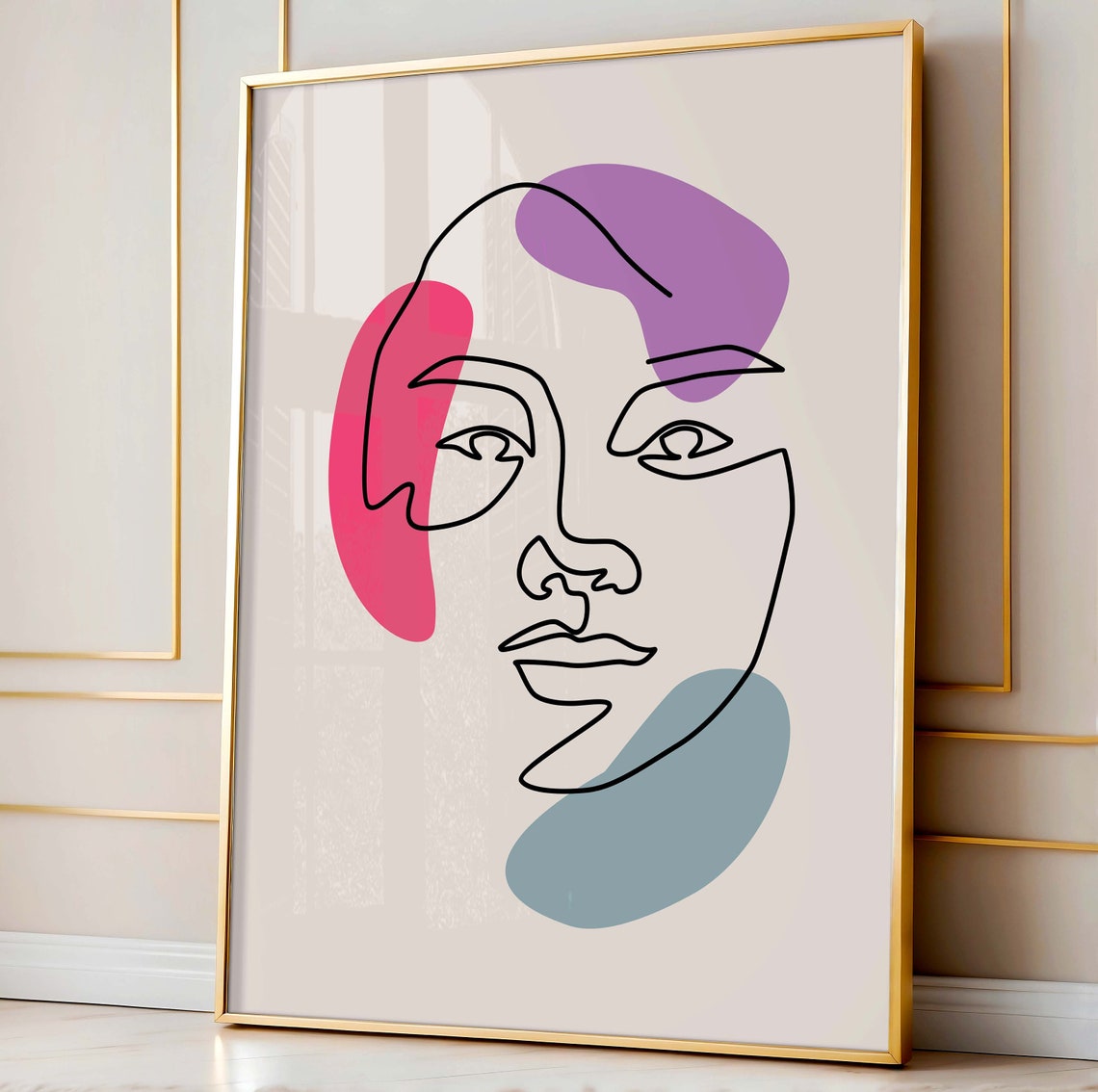 Boho Woman Art Print Line Neutral Simple Prints Drawing Wall