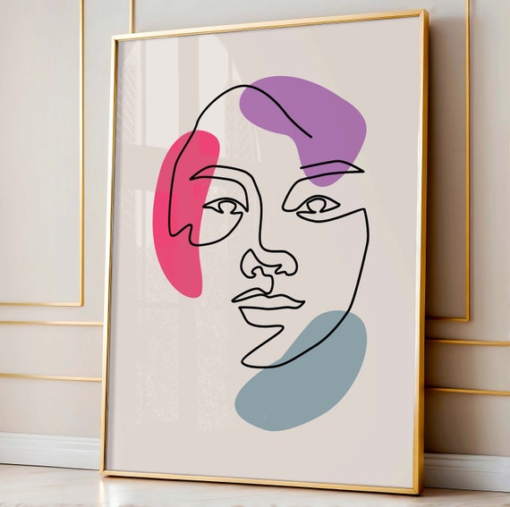 Boho Woman Art Print Line Neutral Simple Prints Drawing Wall