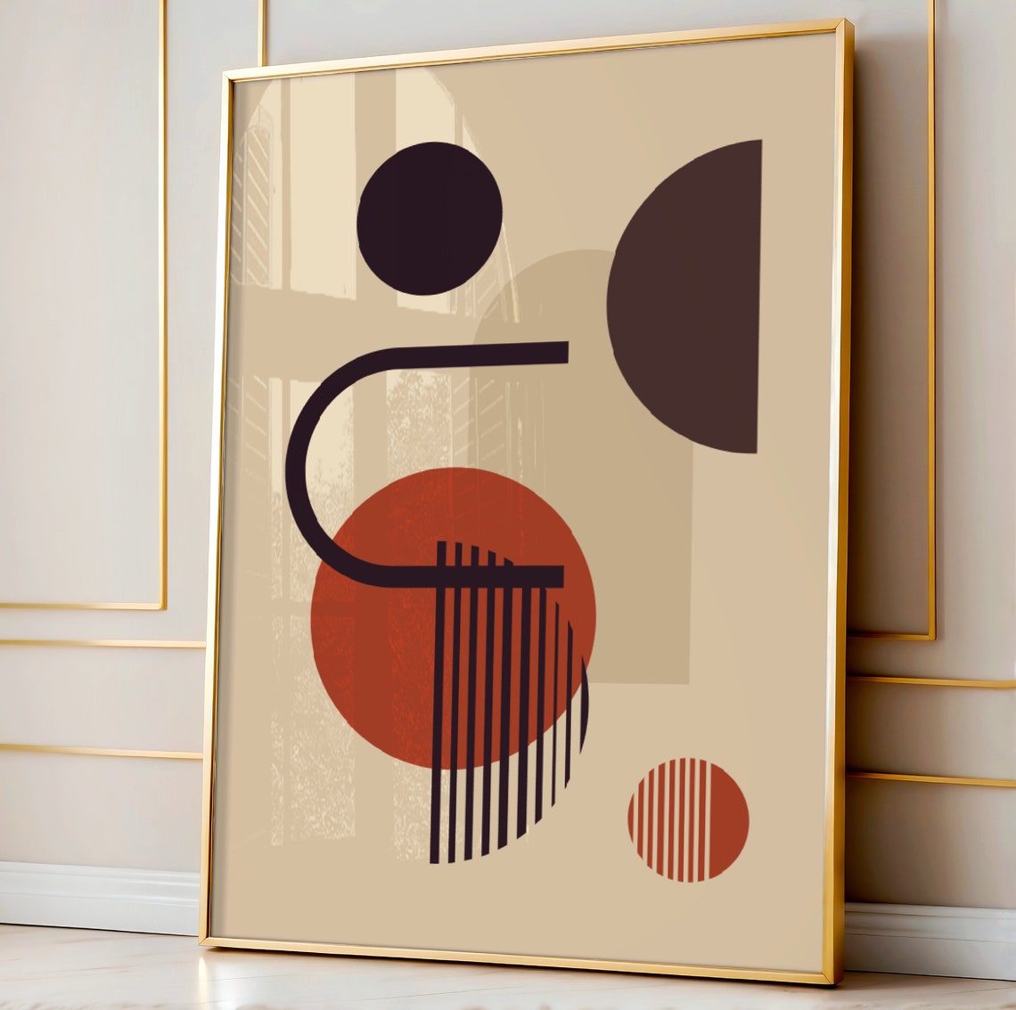 Mid Century Modern Art Print Home Wall Boho Prints Neutral Style Minimalist Decor