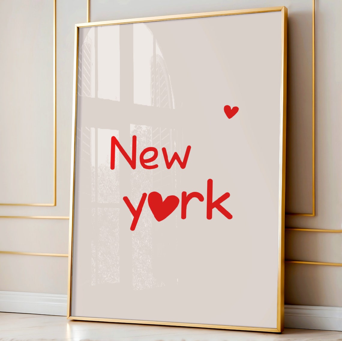 New York Art Print Minimalist Heart Poster Love State Trendy Home Decor